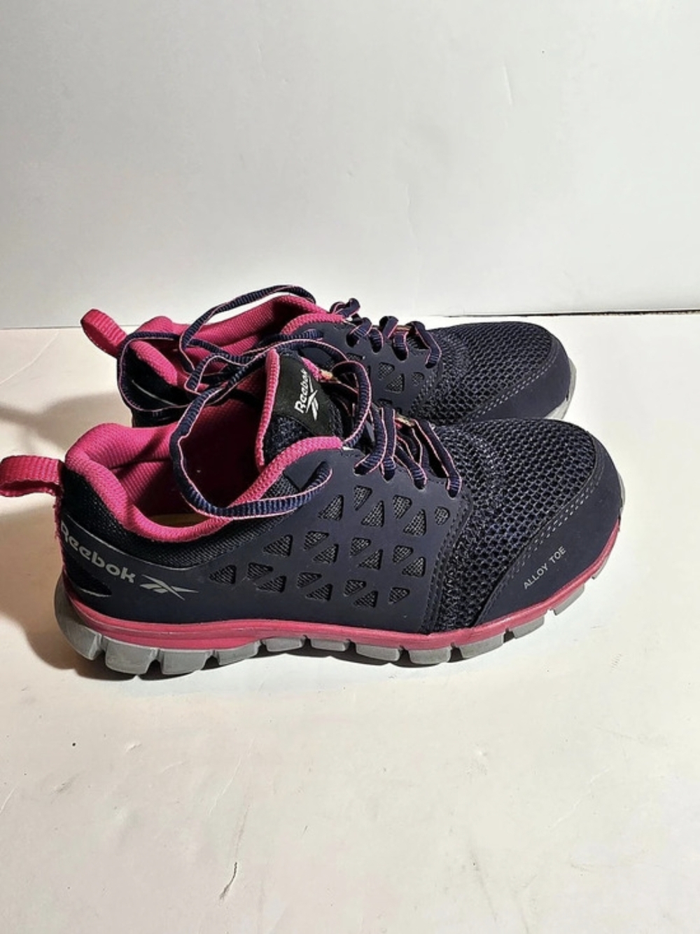 Reebok Sublite Cushion Work Alloy Toe EH Sneaker Black & Pink
